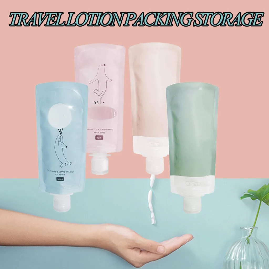 90ml New Home Travel Sampoo Lotion Packing Bag Portable Liquid Storage Bag Portable Refillable Dispenser Hand Sanitizer Bottle