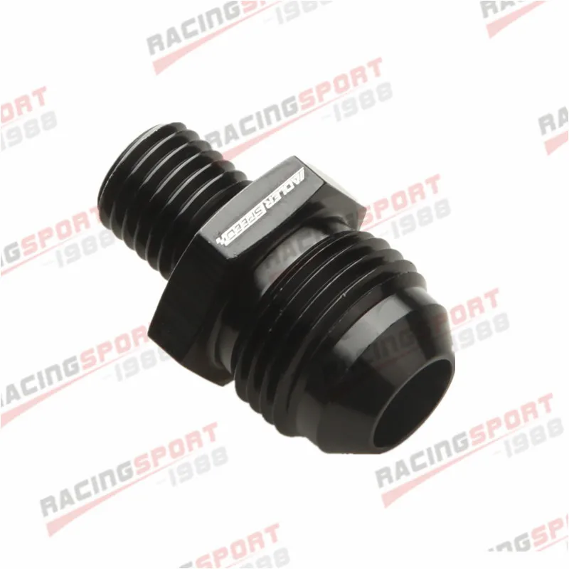 Straight Male 8AN AN8 AN-8 Flare To M12x1.5 Metric Fitting Adapter Black