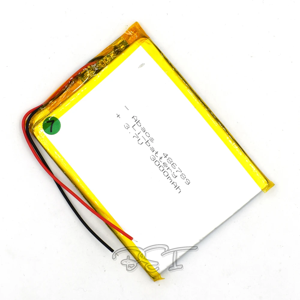 

5Pcs 3.7V lithium battery Li-polymer Rechargeable Cell Li-ion Polymer 486789 3000mAh For PSP Navi GPS DVD PAD PDA Speaker Camera