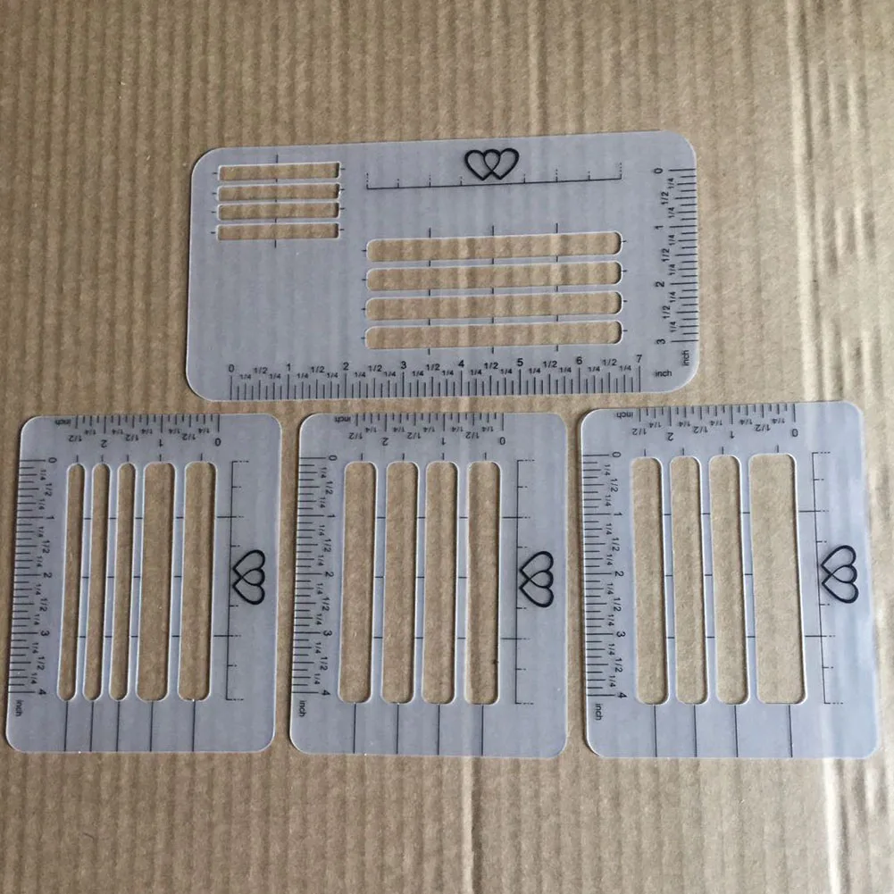 4Pcs Addressing Guide Letter Stencil Set Greeting Card Multi-use Notebook Templates Rulers Envelope Diary Craft Invitation