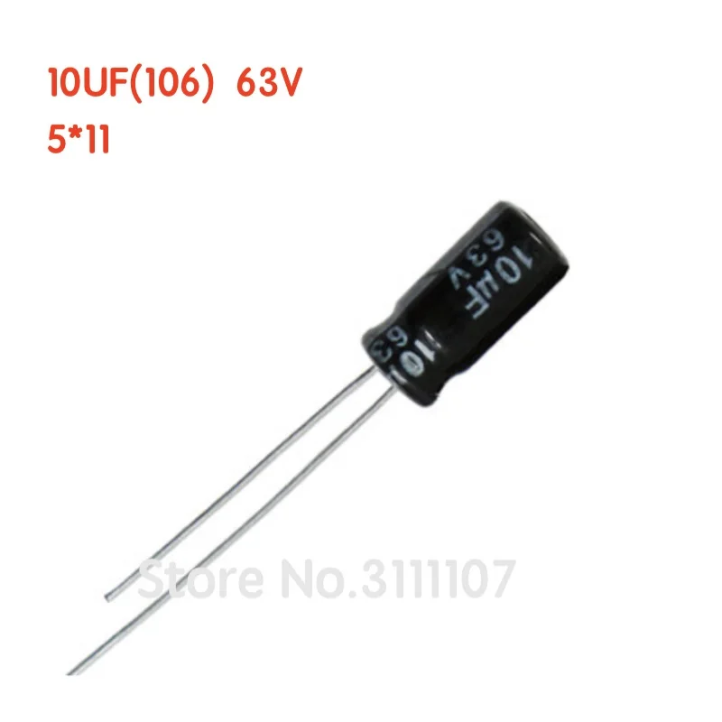 20PCS/LOT 10UF 63V 5*11 Aluminum electrolytic capacitor 5*11 Electrolytic Capacitor 63v 10uf 106