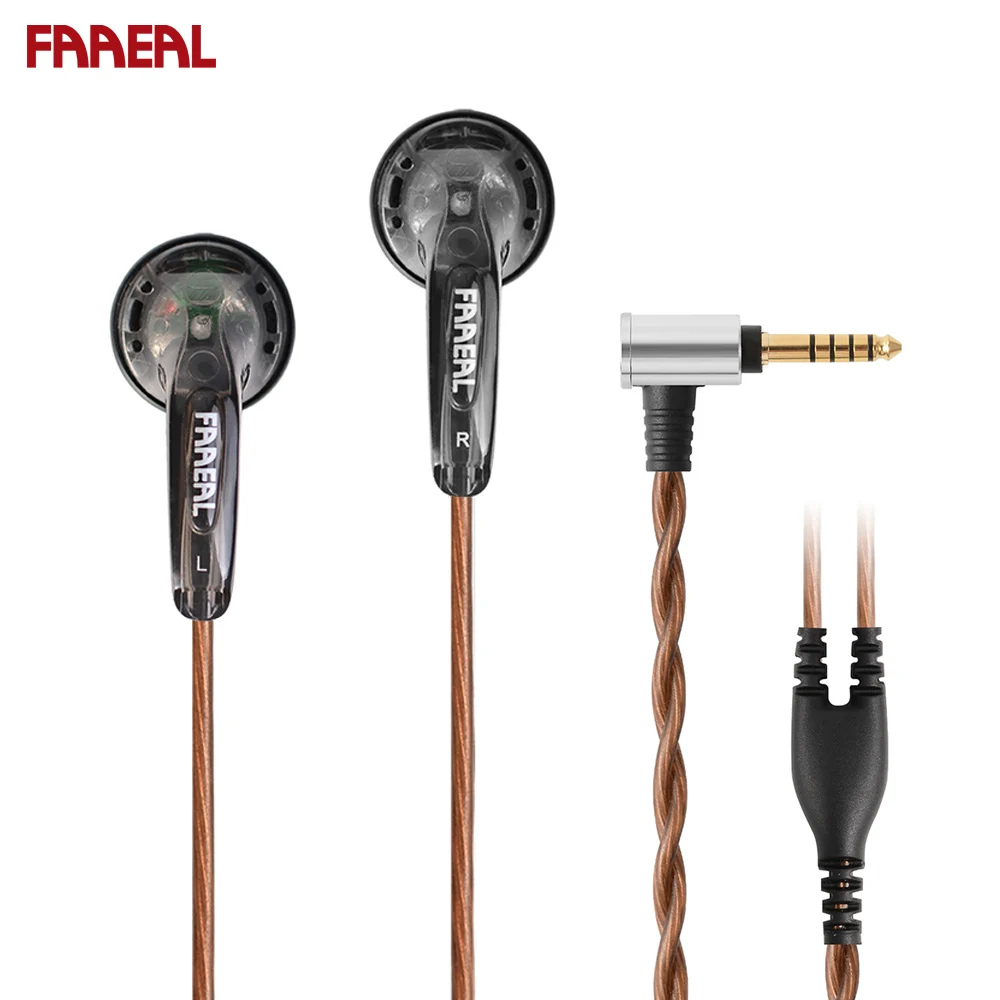 FAAEAL Snow-lotus 64ohms 4.4MM 2.5MM Balanced Edition Earbuds 3.5MM Wired Hifi Earphones For MP3 Player Amplifier TRRS Version