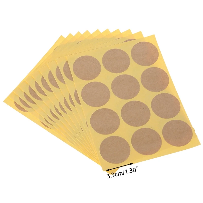 10 Sheets (120pcs) Blank Round Craft Packaging Seals Kraft Sealing Sticker Label Paper DIY