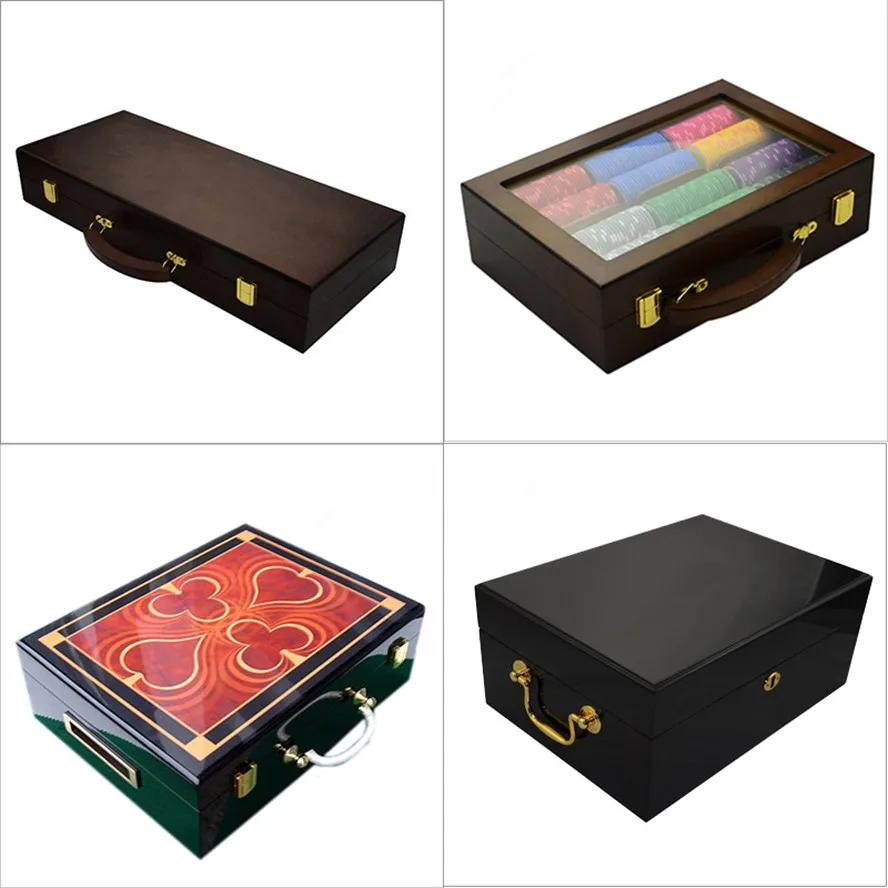 

High-end Solid Wood Casino Chips Box Capacity 300/500pcs Chips High Quality Atmospheric Texas Poker Chips Capacity Suitcase