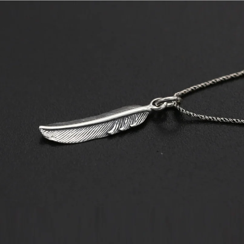 Real silver feather Pendant men women S925 Sterling Silver Pigeon feath pendant chinese style design peace pendant Jewelry Gift
