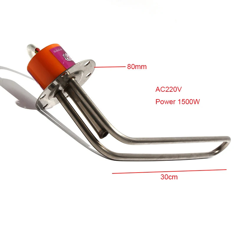 LUJINXUN Solar Water Heaters Parts for 80mm Flange Electric Water Heating Element 30CM Tube Length AC220V 1500W