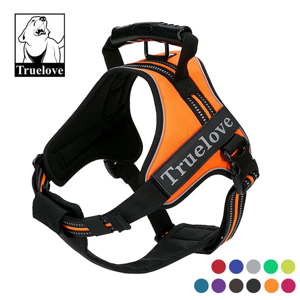 

Truelove Service Dog Harness 2 Patches and Sturdy Handle Reflective No-Pull Dog Vest Harness Outdoor for Small Medium Large dogs