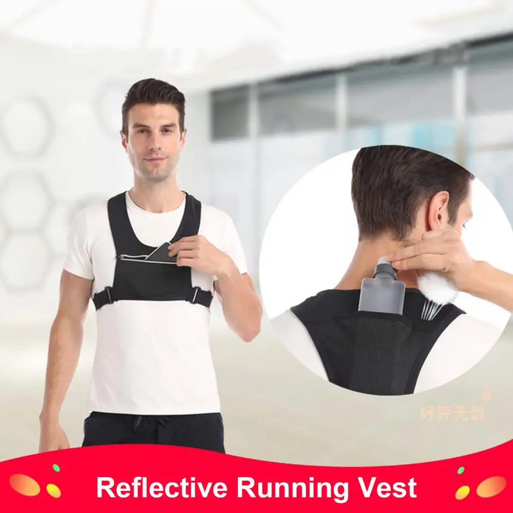 Reflective Running Vest With Mobile Phone Backpack Cycling Vest SBR Sports Phone Holder Bag For Running Cycling Accessories