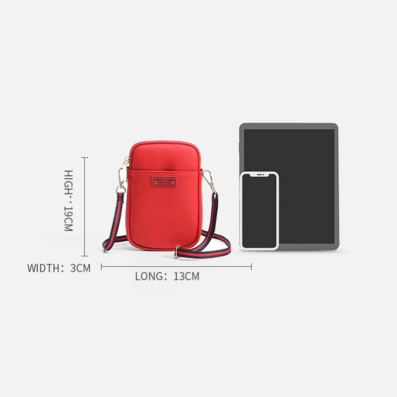 Forever Young Fashion Shoulder Bag Female Crossbody  Bag Leather Phone Bag Women Small Wallet Multifunctional Bag Zipper Girls