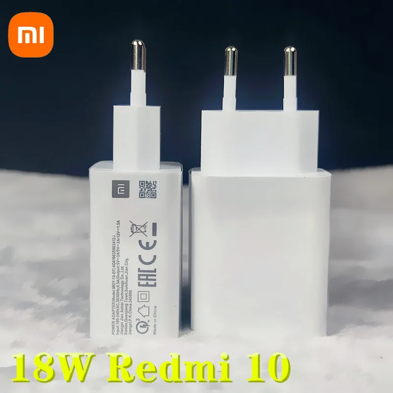 xiaomi charger original  EU 18W Quick Charger Adapter 3A Type C cable For Redmi 8 9 10 MI 9 SE MI6 A3 Redmi Note 7 8 Pro 9S