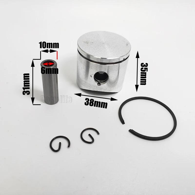 38มม.แหวนลูกสูบปะเก็นชุดสำหรับ Husqvarna 136 136LE 137 137E 36 142 142E กระบอกสูบเครื่องยนต์อะไหล่