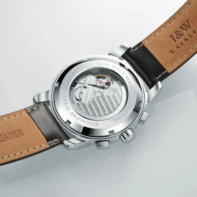 Montre Homme كرنفال أزياء الرجال ووتش أعلى العلامة التجارية العسكرية التلقائية ووتش الرجال التقويم للماء مضيئة الساعات الميكانيكية