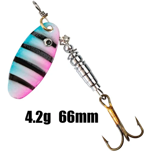Imagen 2 del producto 1 unids/lote Spinner giratorio señuelo de Pesca de Metal Wobblers cuchara cebo duro anzuelos triples lubina Pesca trucha Jigging señuelo aparejos de Pesca