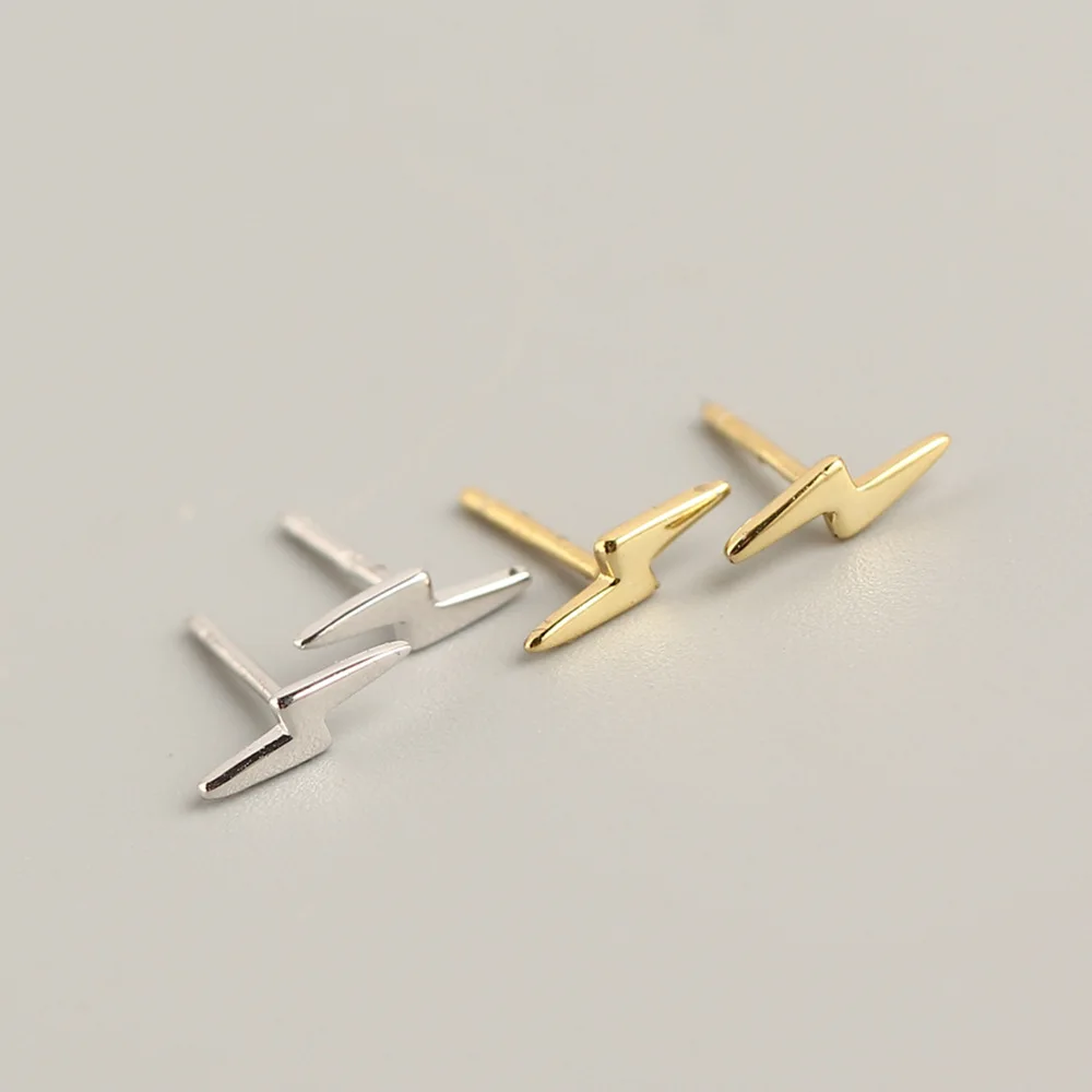 925 Sterling Silver Simple Mini Lightning Stud Earrings Women Fashion Trend Party Banquet Jewelry Accessories Friendship Gift