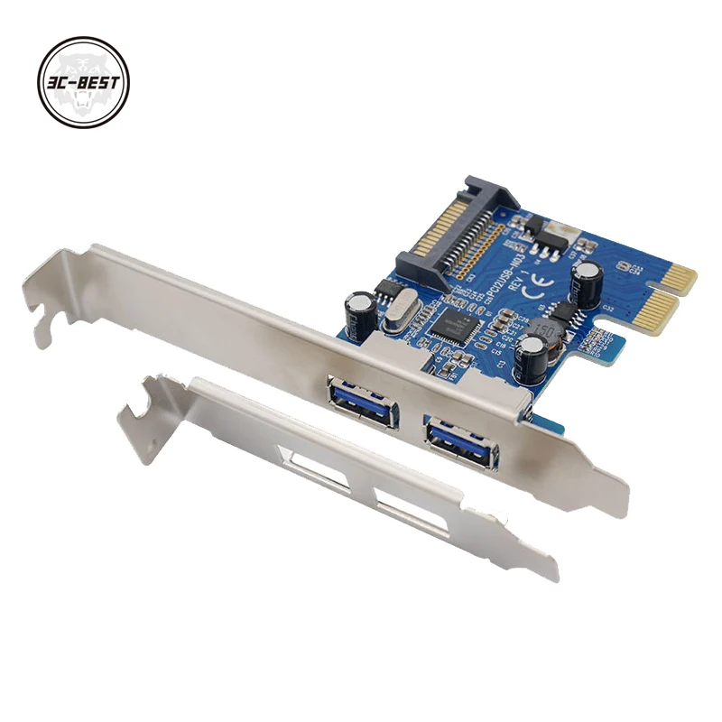 2 Port USB 3.0 PCI Express karta PCI-E Adapter + Panel przedni rozszerzenie Bay PCIN0302