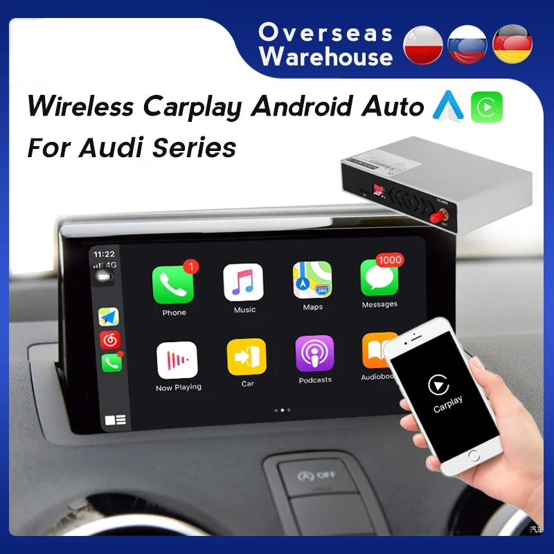 Wireless Carplay Decoder Box For Audi A1 A4 A6 A7 A8 Q2 Q3 Q5 Q5L Q7 MIMI2G MIMI3G RMC MIB Android Auto Mirror Link AirPlay Maps