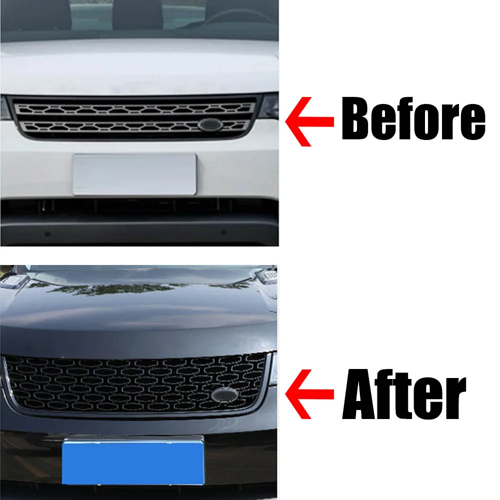 Modified For Discovery 5 Front Grill For Discovery 5 LR5 L462 2017 2018 Front Racing Grill Mesh Bumper Grilles Cover Grills