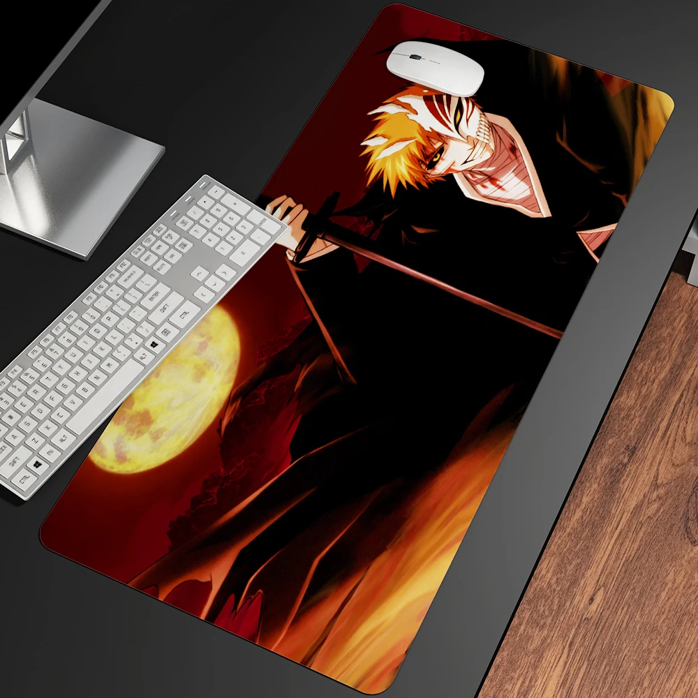 Alvejante japonês anime gaming mouse pad acessórios pc grande bloqueio borda teclado de mesa mat jogo mousepad gamer laptop esteiras de mesa