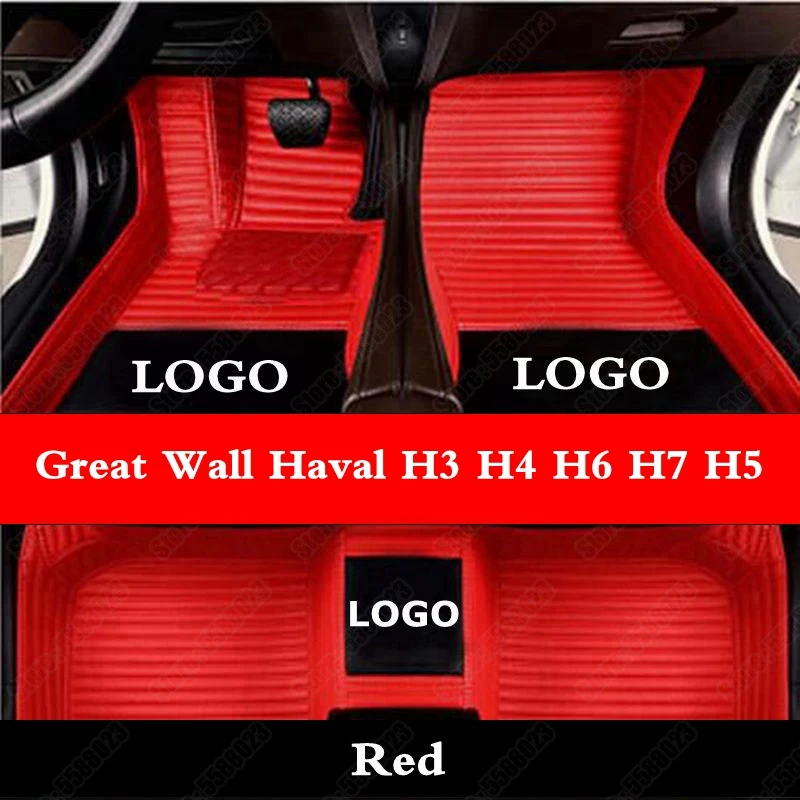 

Custom Car Floor Mats for Great Wall Haval H3 H4 H6 H7 H5 H2S H6coupe F7 F7X H8 H9 M6 H1 H2 Auto Best Leather Black Foot Rugs