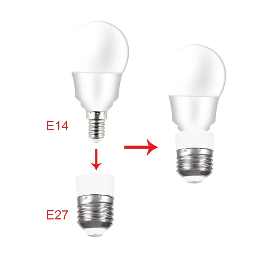 Convertidor de portalámparas E27 a E14, adaptador de enchufe de lámpara E14, Base de lámpara E27, Material ignífugo, Boca de tornillo, cambiador de