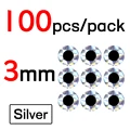100 Piezas de Plata de 3 mm