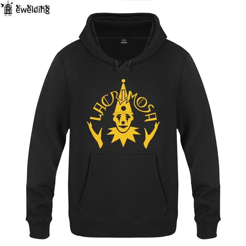 Mens Hoodies Lacrimosa Gothic Metal Printed Hoodie Men Fleece Long Sleeve Man's Sweatshirt Skate Rock Hip Hop Pullover Coat New