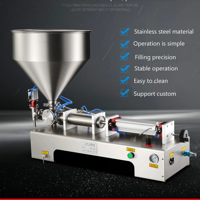 110V 220V Paste liquid dual-purpose filling machine stainless steel semi-automatic horizontal pneumatic filling machine