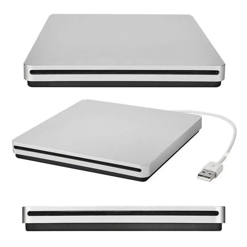 Usb externo cd/dvd-rw burner DVD-ROM óptica drive player slot carregamento portatil para windows 7/8/10 mac 10 os notebook driver