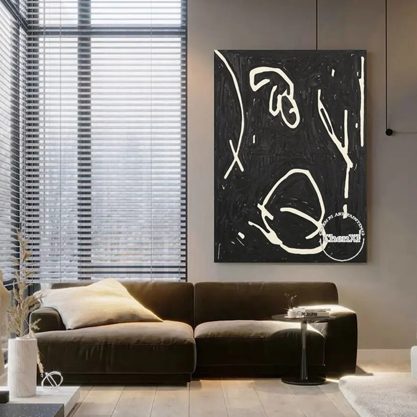 

Artistic Conception Abstract Oil Painting On Canvas In Living Room Modern Wall Art Tea House Decorative Painting Frameless