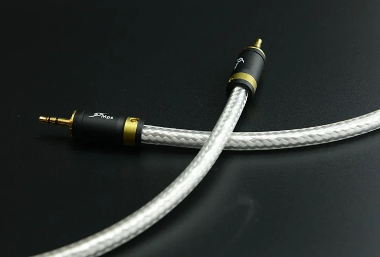 MPS 3.5mm Male to Male AUX Audio Cable, Silver plated Audiophile, Top Quality for Smartphone iPod Tablet