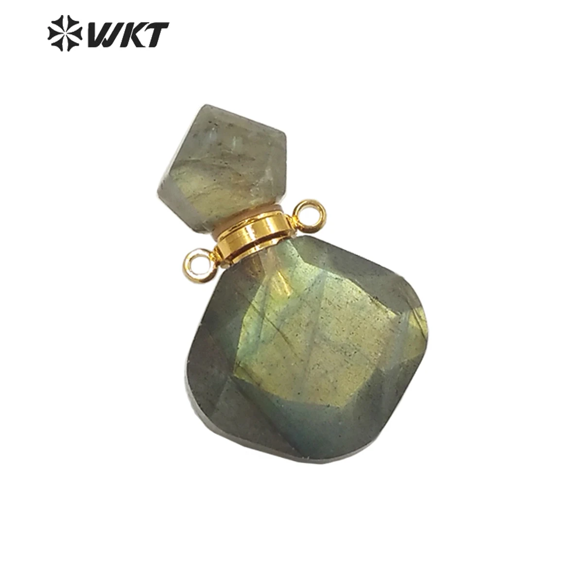 

WT-P1673 Wholesale Newest Tiny Charms Handmade Faceted Natural Stone Perfume Bottle Pendant Lady Gold Jewelry Necklace ACC