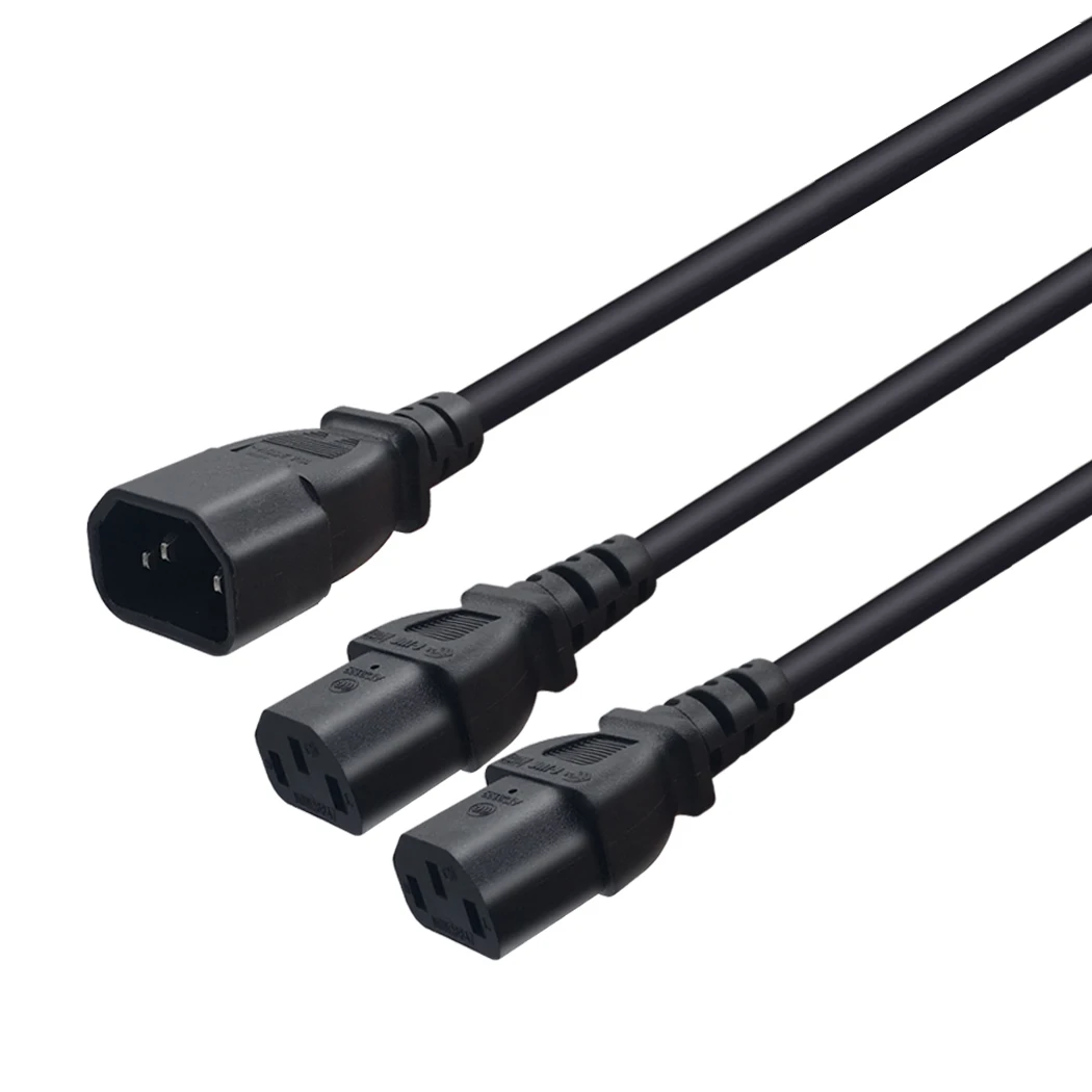 JORINDO 1M/3.2FT IEC 320 C14ชายขยาย2 C13หญิงสายไฟ AC,IEC320 C14 2 C13อะแดปเตอร์10A/250V