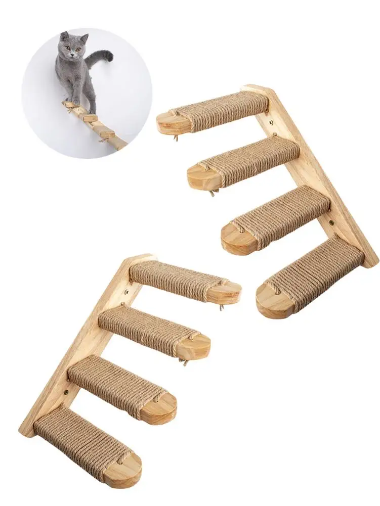 Latest Pet Stair Steps Wall Cat Climbing Shelf Wall Mounted Cat Stair Ladder Pet Climbing Ladder Frame Pet Furniture Play House