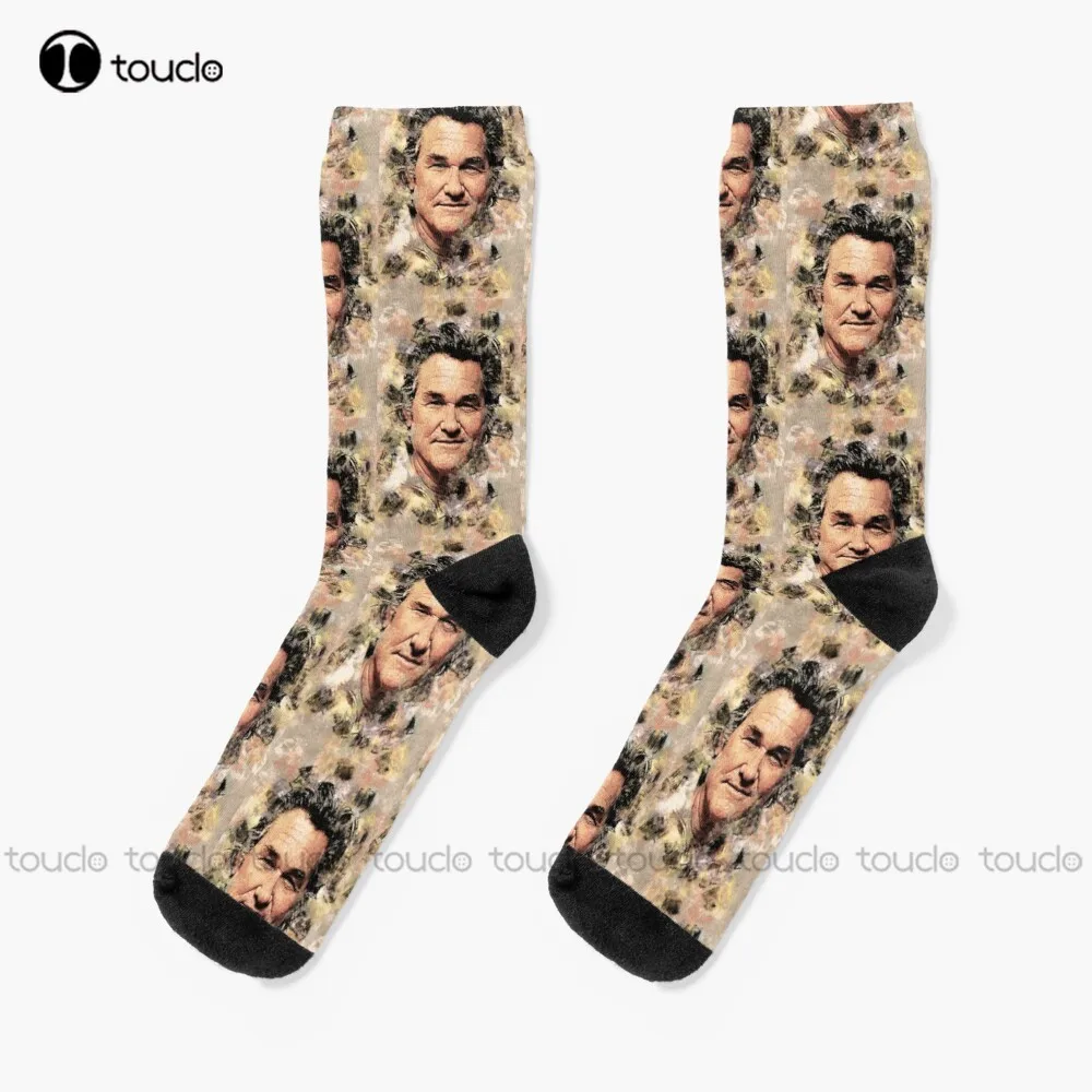 

Kurt Russell Actor Portrait A Tribute To A Legend Abstract Watercolor Socks Thin Socks Men Thanksgiving Custom Funny Sock