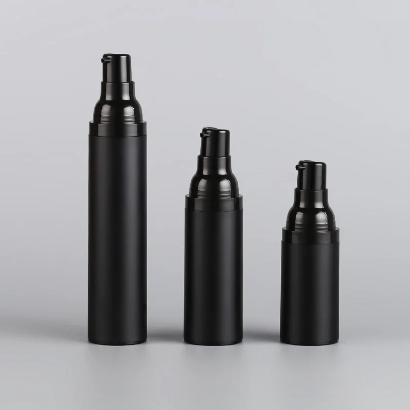 

15ml 30ml 50ml Matte Black Airless Lotion Pump Bottle Empty Fine Mist Sprayer Cosmetic Packaging Container Airless Bottles 20pcs