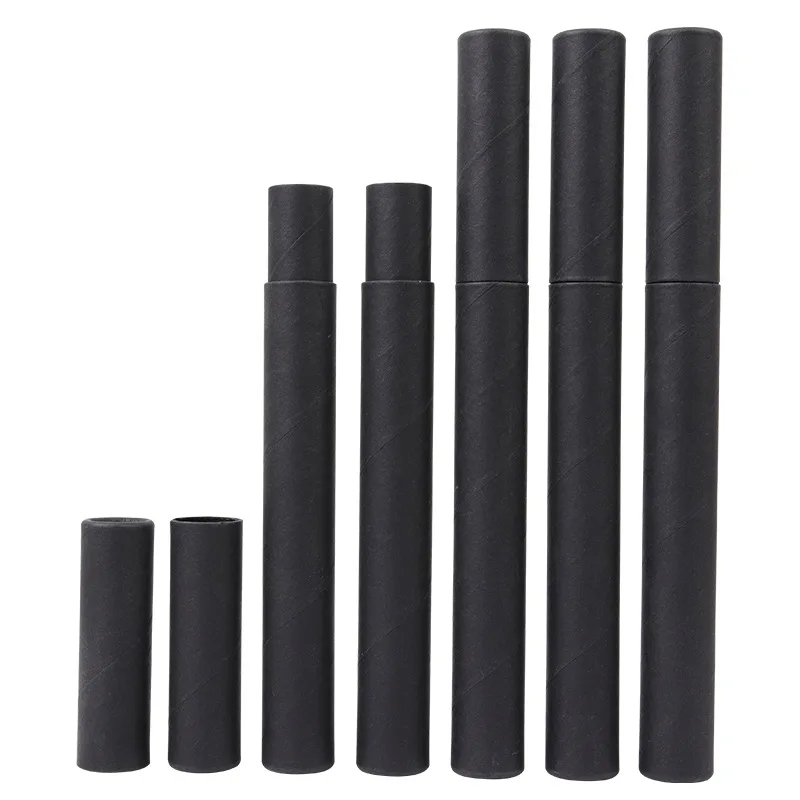 

500Pcs/Lot Black Kraft Paper Incense Tube Incense Barrel Small Storage Box for pencil Joss Stick Convenient Carrying 20.7x2.1cm