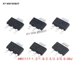 Regulador de voltaje IC REG LIN, AMS1117, 1,2 V, 1,5 V, 1,8 V, 2,5 V, 3,3 V, 5V, ADJ, SOT223, 1117, LM1117, 10 piezas