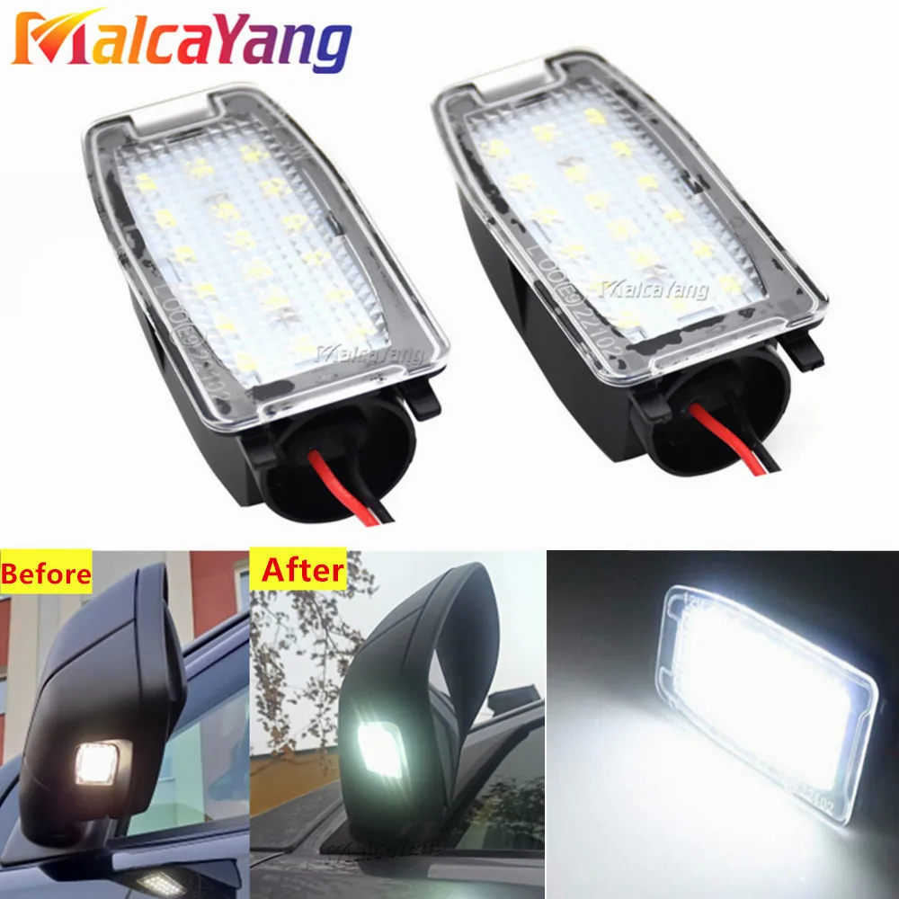 2x No Error White LED Under Side View Mirror Puddle Light For Land Rover Discovery Freelander LR2 LR3 LR4 Range Rover Sport L322