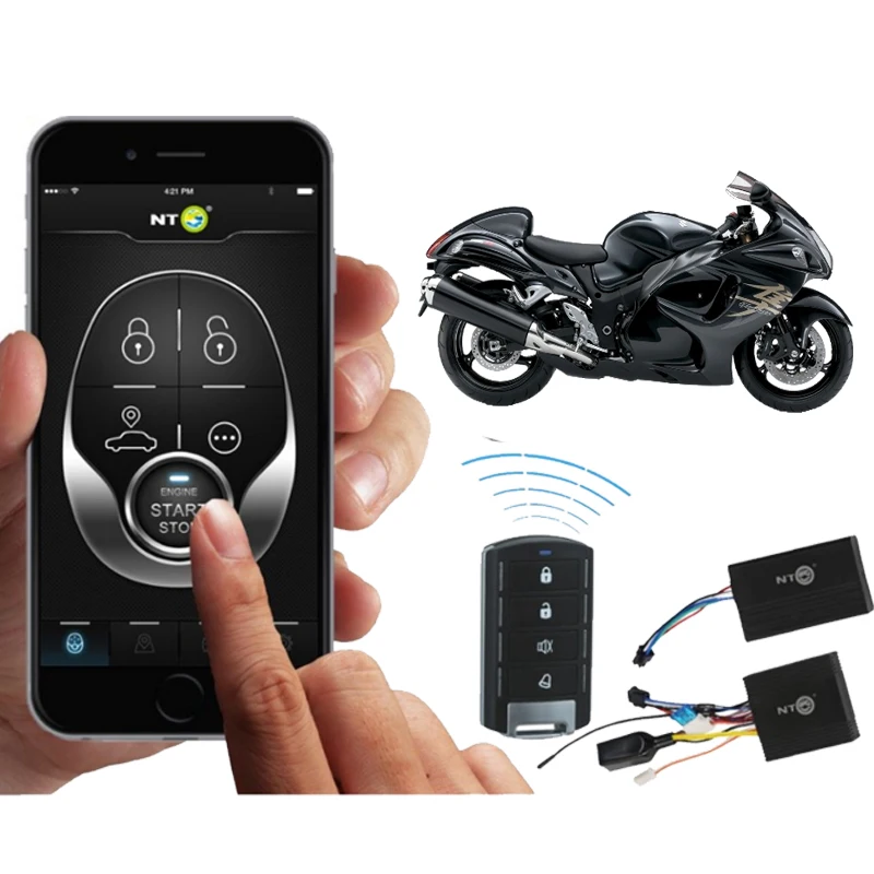 GPS Tracker Security Alarm System Real-Time Anti Thief Engine Start/Stop By App or Remote for Car Motorcycle NTG02M