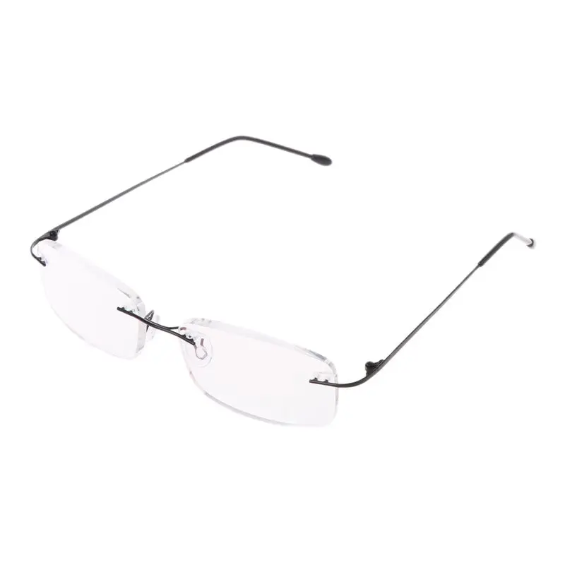 Men's Titanium Alloy No Rim Reading Glasses Frameless Folding Eyeglasses Presbyopia Eyewear + 1.0 + 1.5 + 2.0 + 2.5 + 3.0 + 3.5