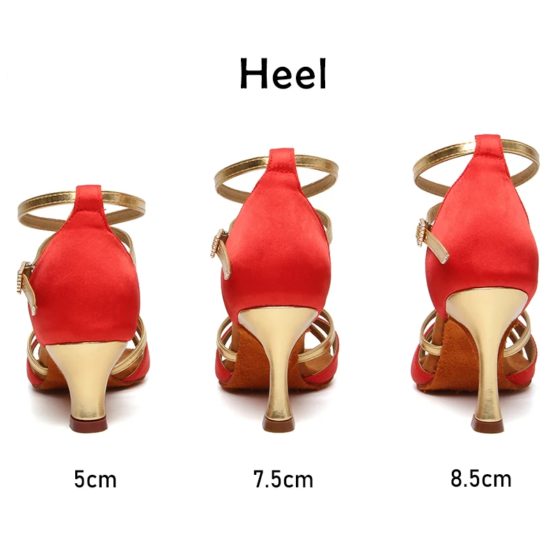 Women Latin Dance Shoes High Heel Dance Shoes Tango Soft Bottom Latin Shoes 5/7/8.5cm Girl Salsa Ballroom pole Dance Shoes sport