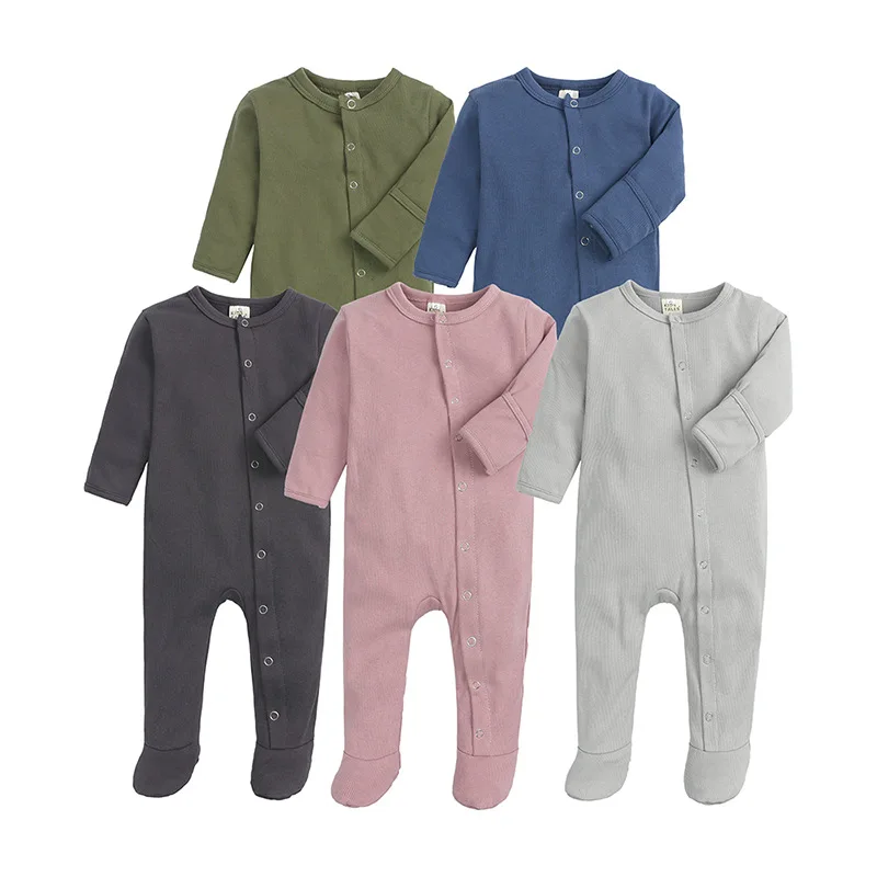 

Hooyi New Born Rompers Cotton Infant Long Sleeve Baby Boys Clothes Autumn Kids Girls One Piece pajamas