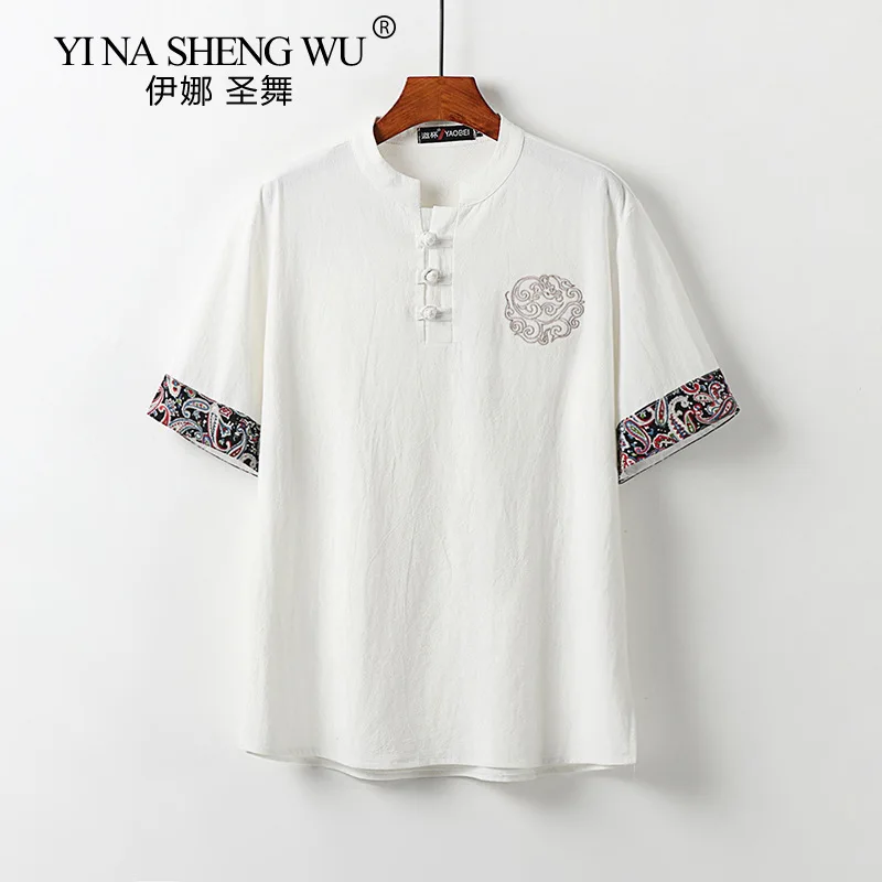 

Summer Chinese Style Large Size M-9XL Men's Casual Loose V-neck White Short Sleeve T-Shirt Man T-shirts Tops 5XL 6XL 7XL 8XL 9XL