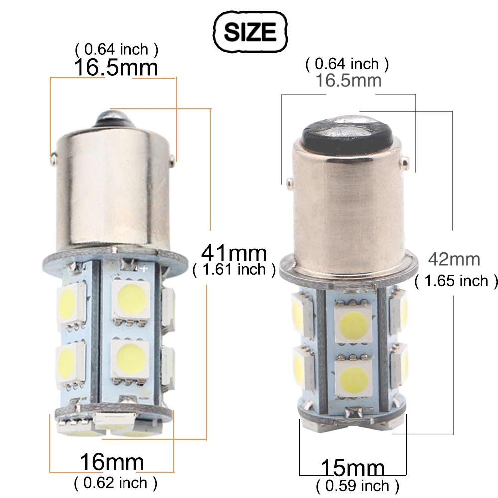 4PCS 24V DC 5050 13 SMD P21W 1156 BA15S 1157 BAY15D LED Bulbs Auto Truck Car Off Road Driving Brake Light Turn Signal LED Light