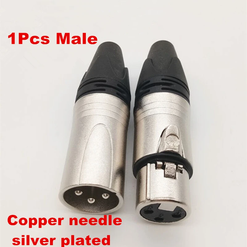1 Uds aguja de cobre 3-Pin, 4-Pin de Audio XLR adaptador hembra/hombre 3-cole de Jack de Audio de enchufe de Cable de enchufe conector de micrófono adaptador