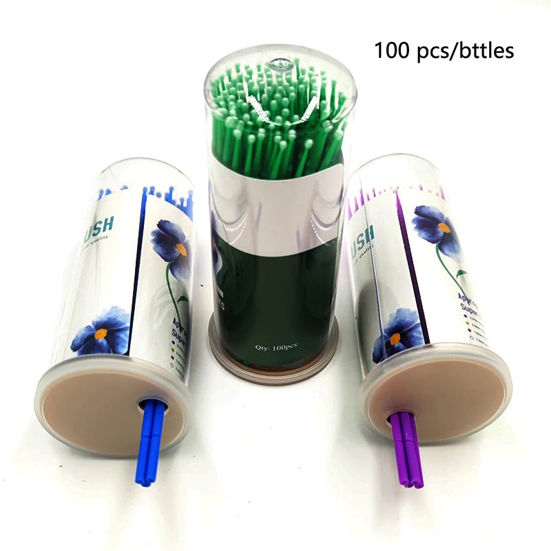 100PCS/Bottle Dental Disposable Micro Brushes Applicators Dentist Materials Micro Brush Dentistry Extension Tools