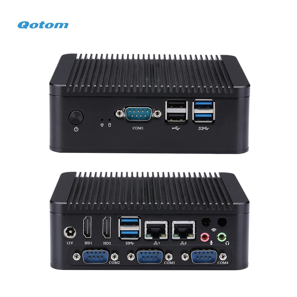 Qotom Core I3 I5 Mini Máy Tính DDR4 RAM M.2 NVMe SSD Di Động Máy Tính Để Bàn Mini Phần Cứng Máy Tính X86