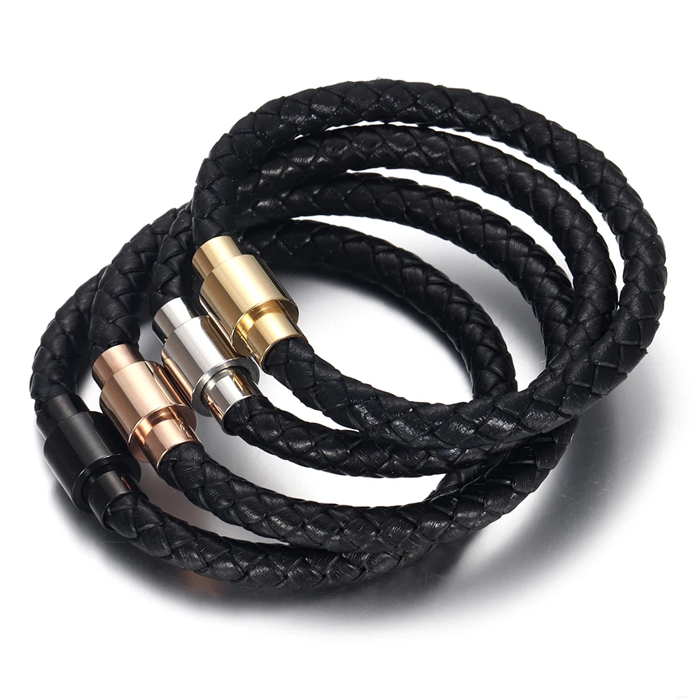 Stainless Steel Magnetic Clasp 5mm 6mm Hole Mirror Polished Leather Cord Magnet Clasps Bracelet DIY Supplies Jewelry Making