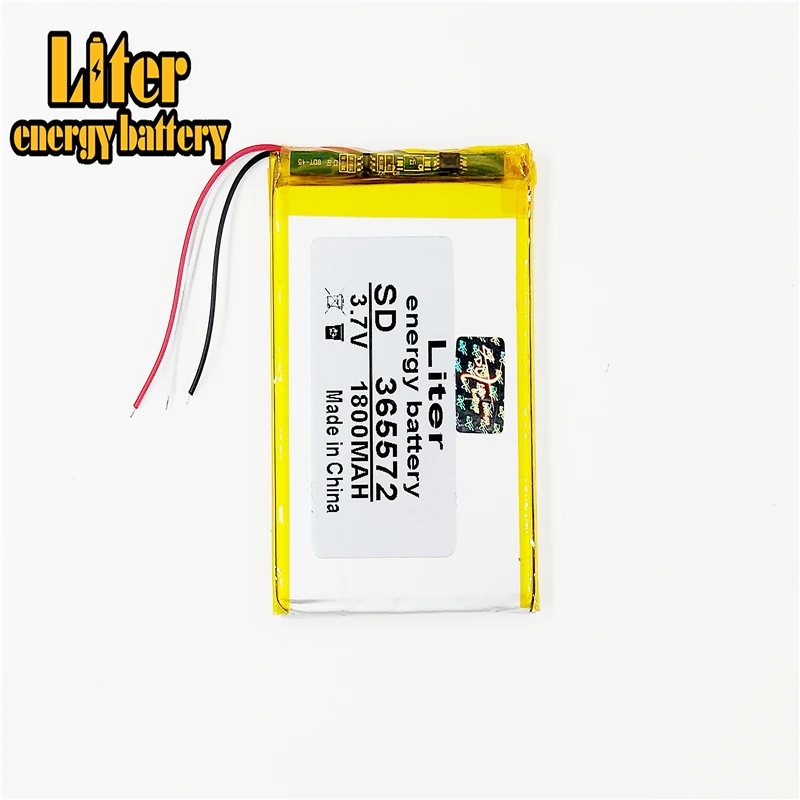 365572 3.7V 1800mah ليثيوم بوليمر البطارية مع مجلس حماية ل GPS اللوحي المنتجات الرقمية