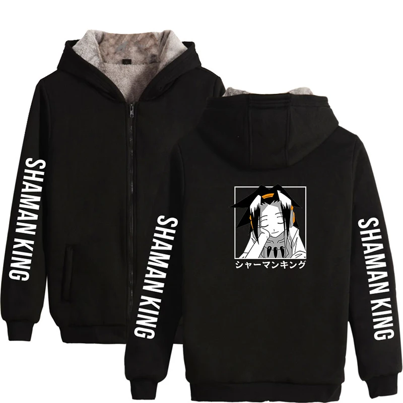 

Fashion Shaman King Japanese Cartoon Men Women Zipper Hoodies Jackets Thicker Fleece Long Sleeve Anime Harajuku Sweatshirts Tops